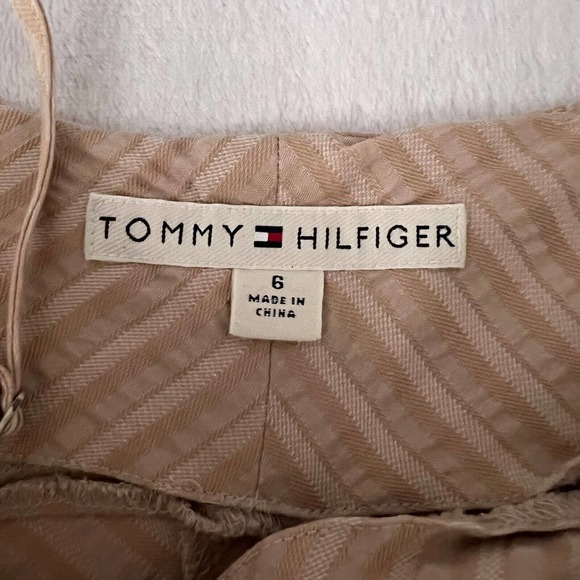 Tommy Hilfiger Dress Womens Size 6 Brown Spaghetti Strap Square Neck Cotton - Picture 3 of 8